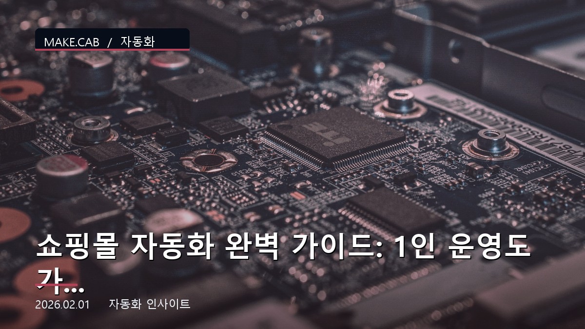 쇼핑몰 자동화 완벽 가이드: 1인 운영도 가능한 비결