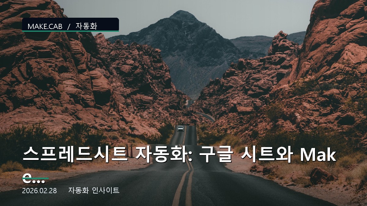스프레드시트 자동화: 구글 시트와 Make.com 연동