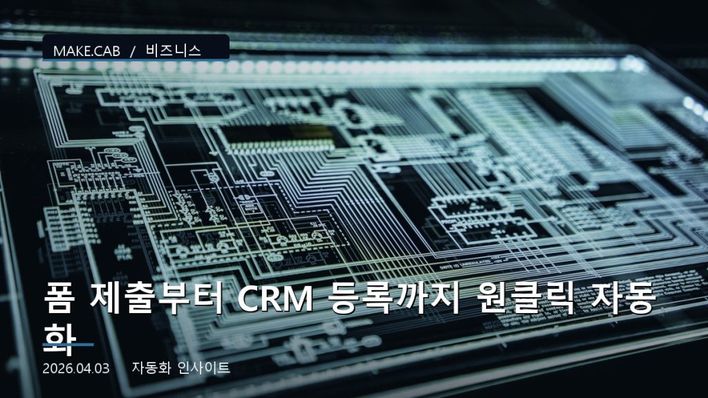 폼 제출부터 CRM 등록까지 원클릭 자동화